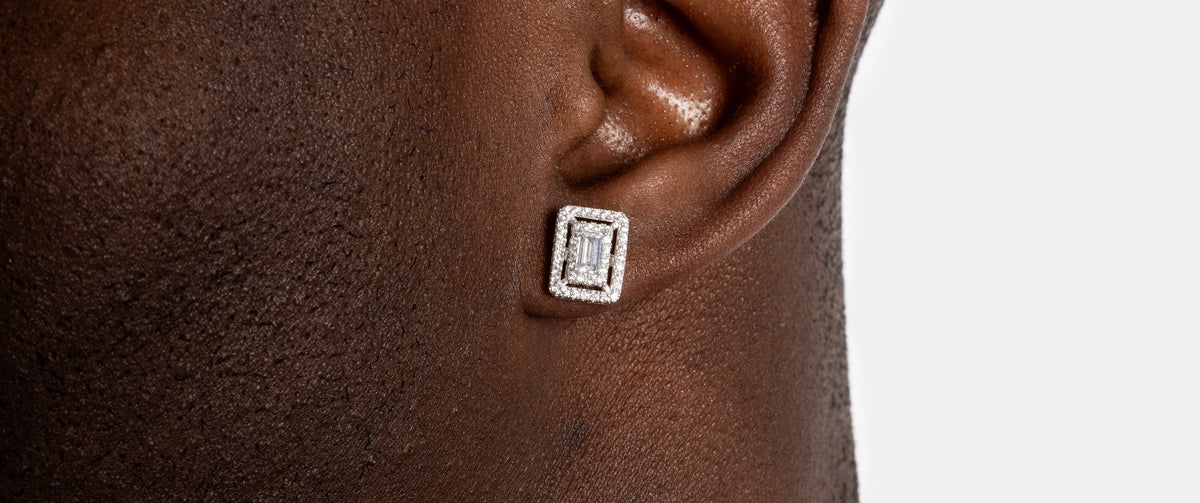 7mm Princess Cut Earrings